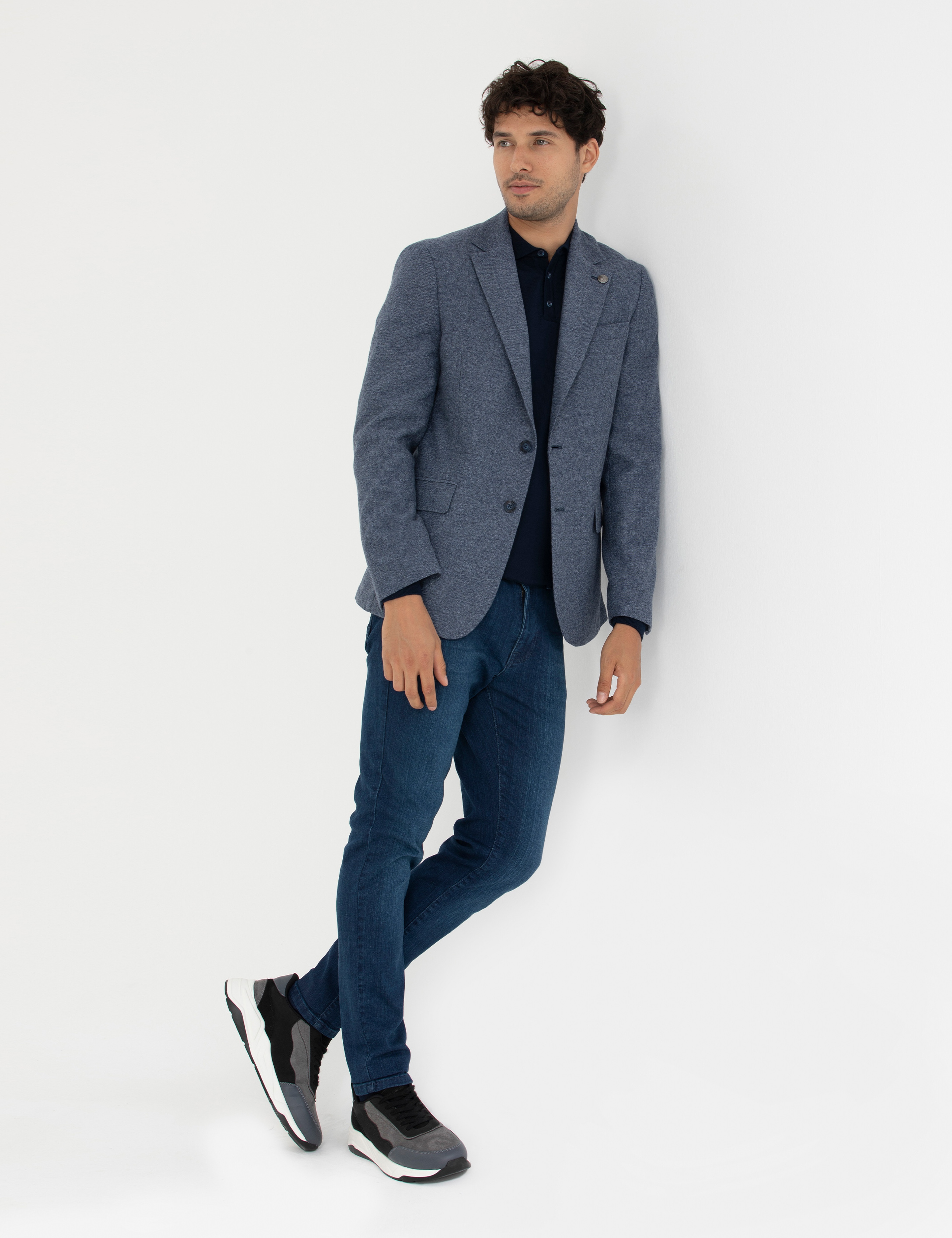 Saks Yün Karışımlı Slim Fit Ceket