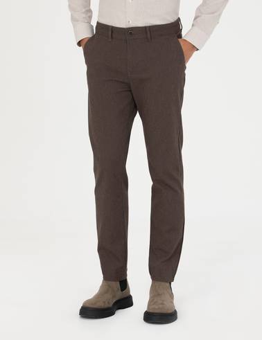 Kahverengi Slim Fit Kanvas Pantolon