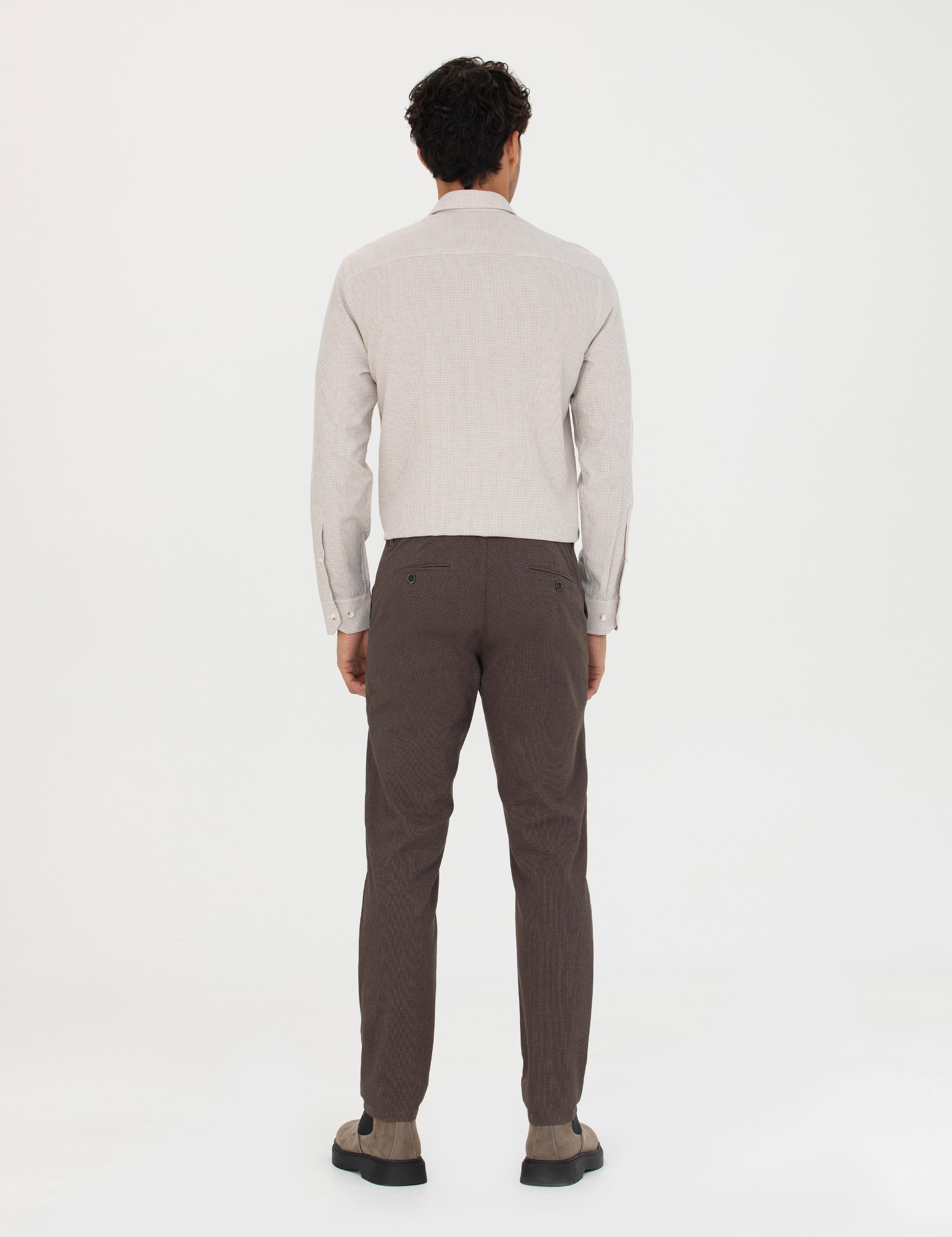 Kahverengi Slim Fit Kanvas Pantolon