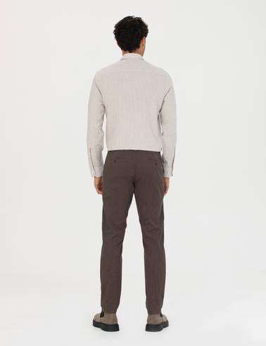 Kahverengi Slim Fit Kanvas Pantolon
