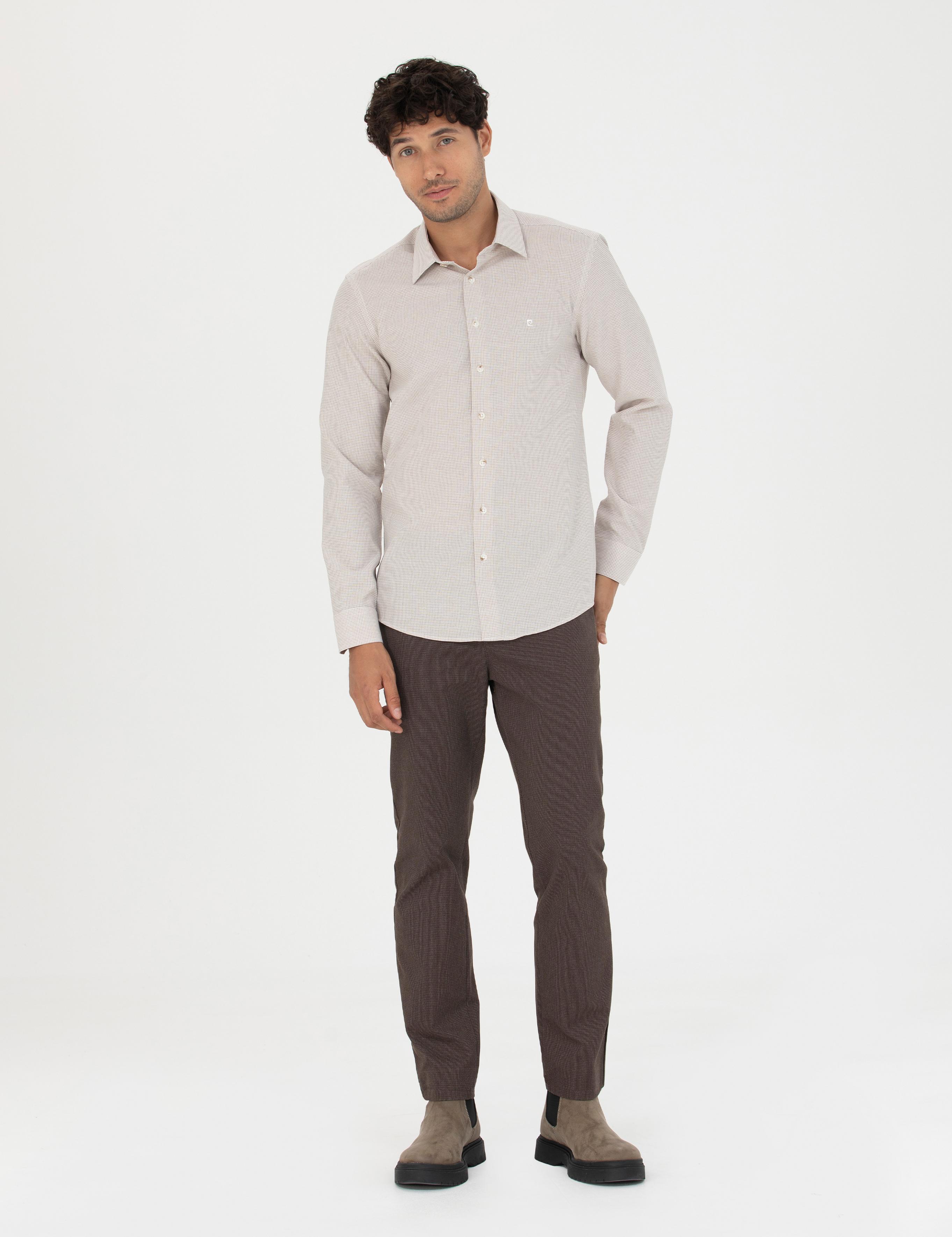 Kahverengi Slim Fit Kanvas Pantolon