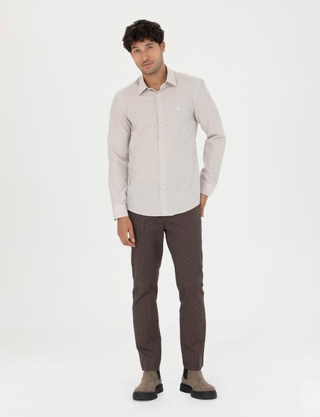 Kahverengi Slim Fit Kanvas Pantolon - 50278440083