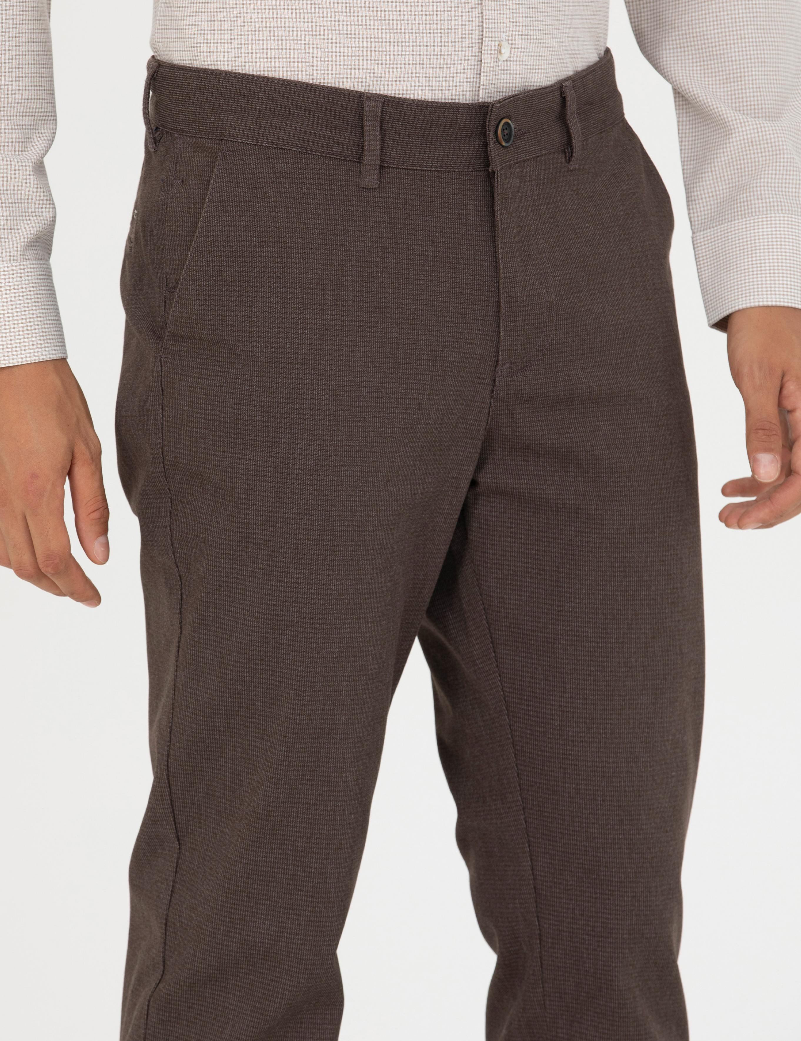 Kahverengi Slim Fit Kanvas Pantolon