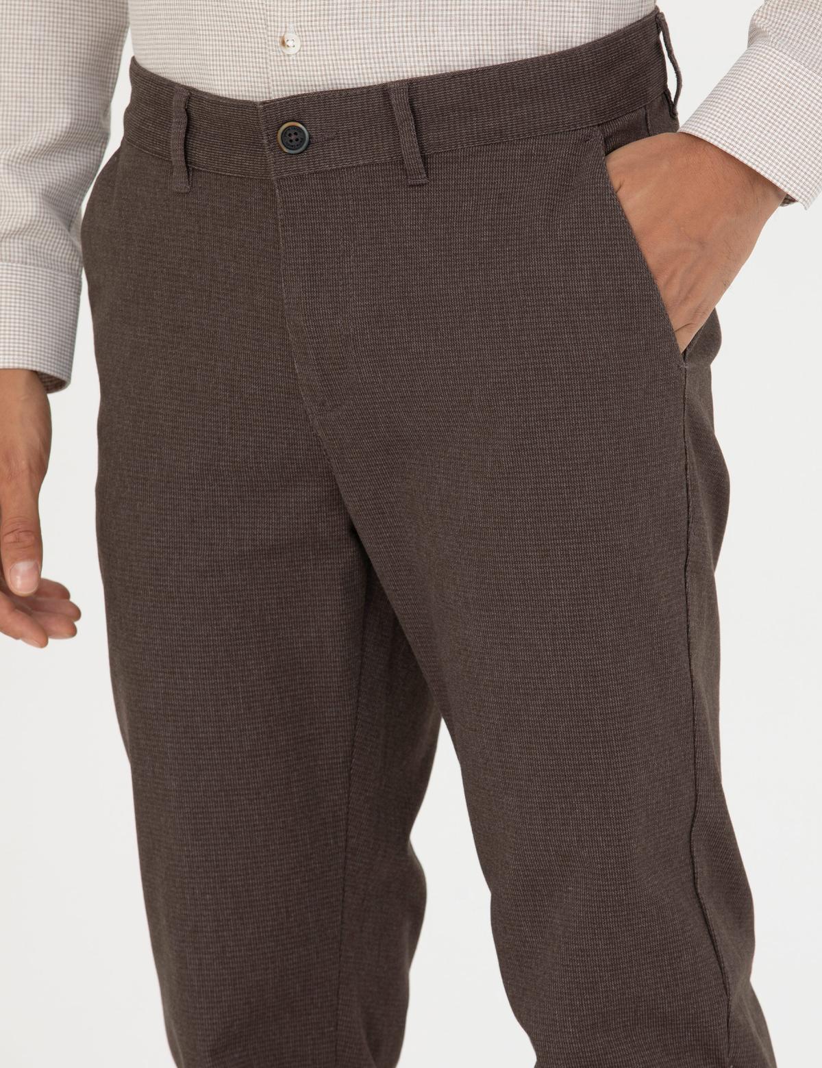 Kahverengi Slim Fit Kanvas Pantolon - 50278440083