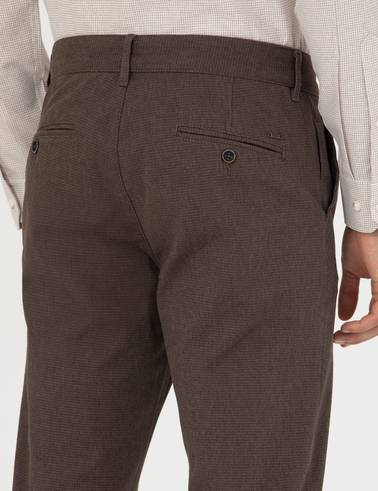 Kahverengi Slim Fit Kanvas Pantolon
