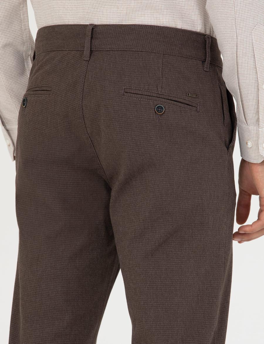 Kahverengi Slim Fit Kanvas Pantolon