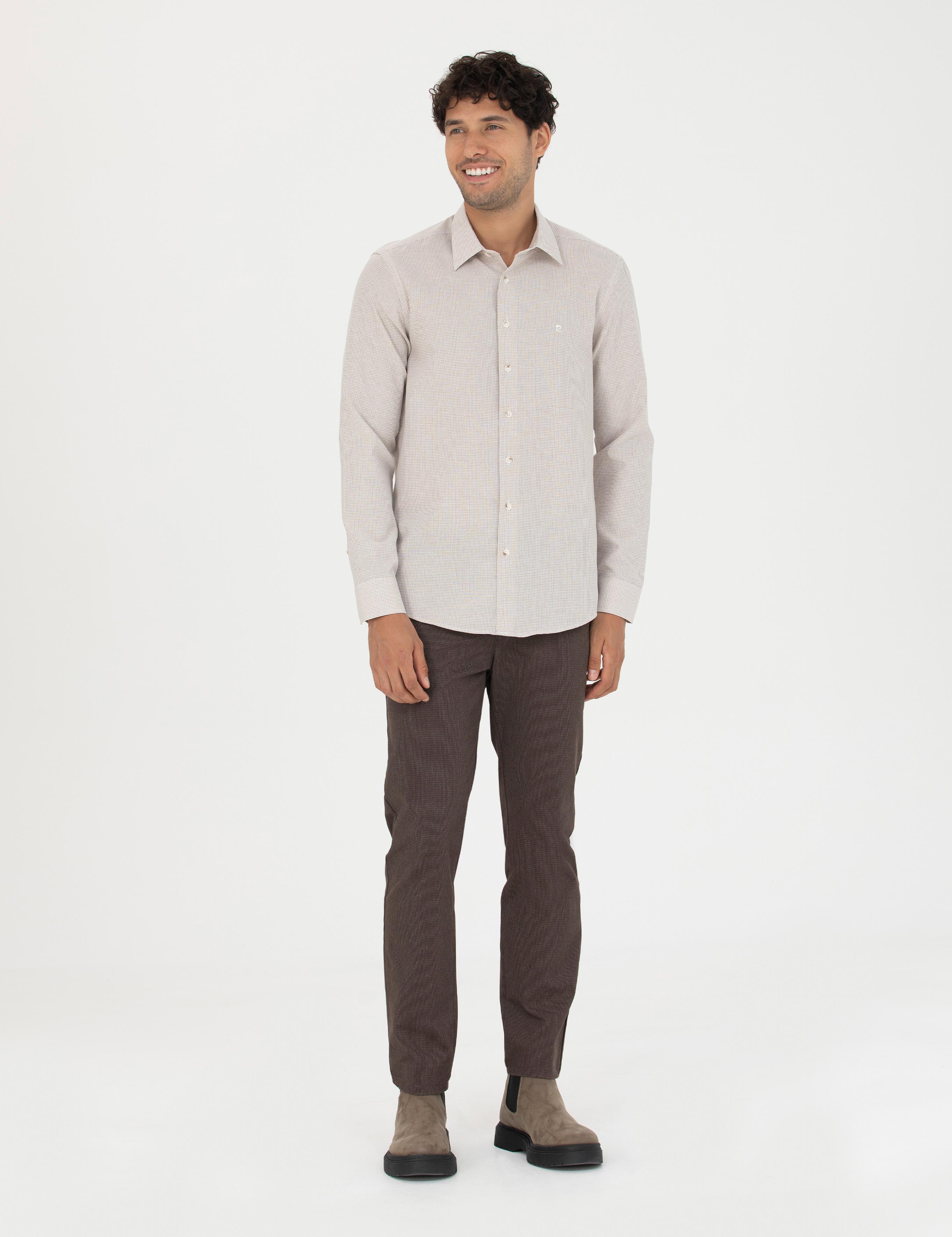 Kahverengi Slim Fit Kanvas Pantolon