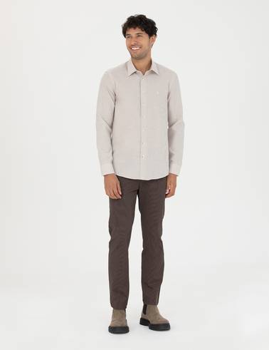 Kahverengi Slim Fit Kanvas Pantolon
