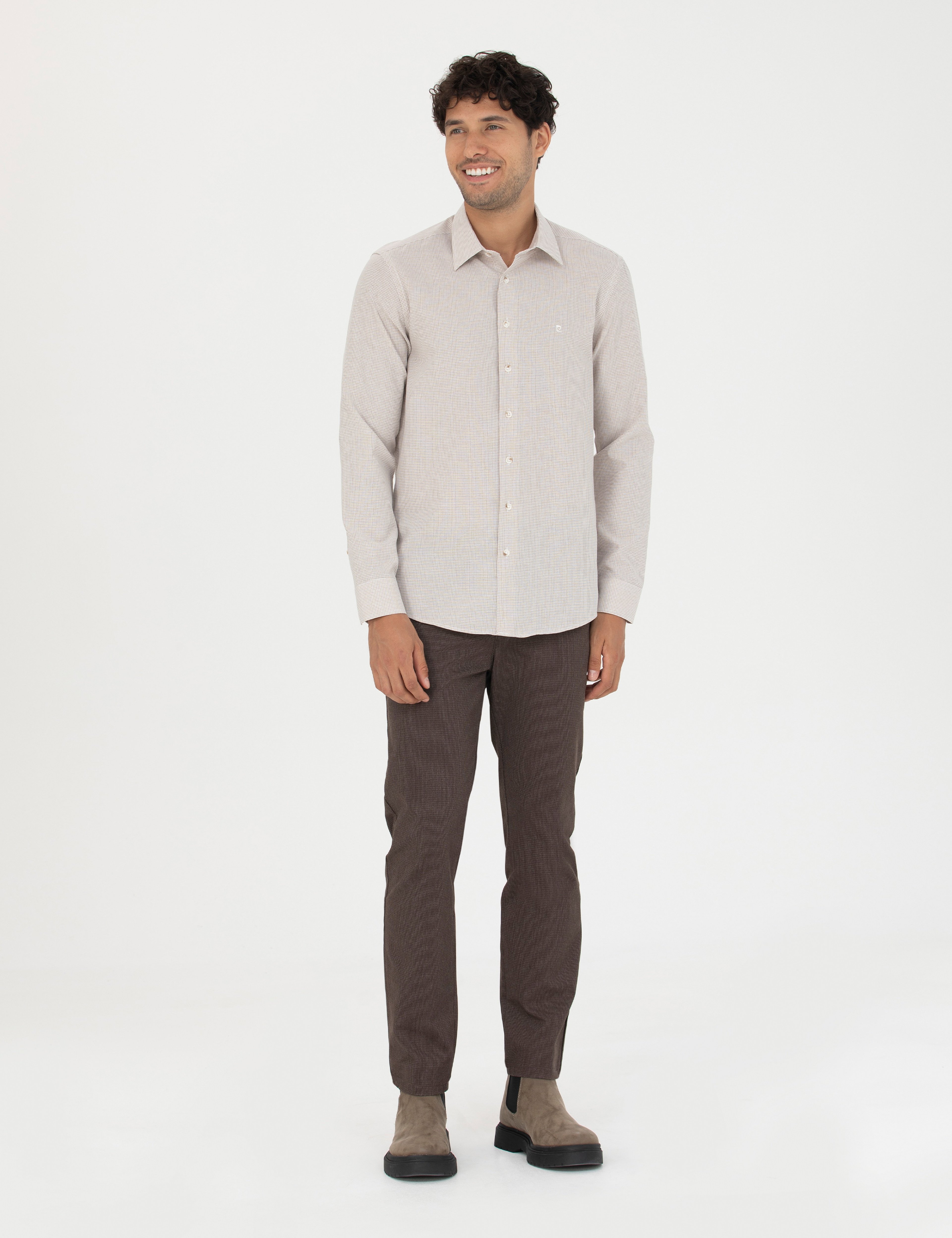 Kahverengi Slim Fit Kanvas Pantolon