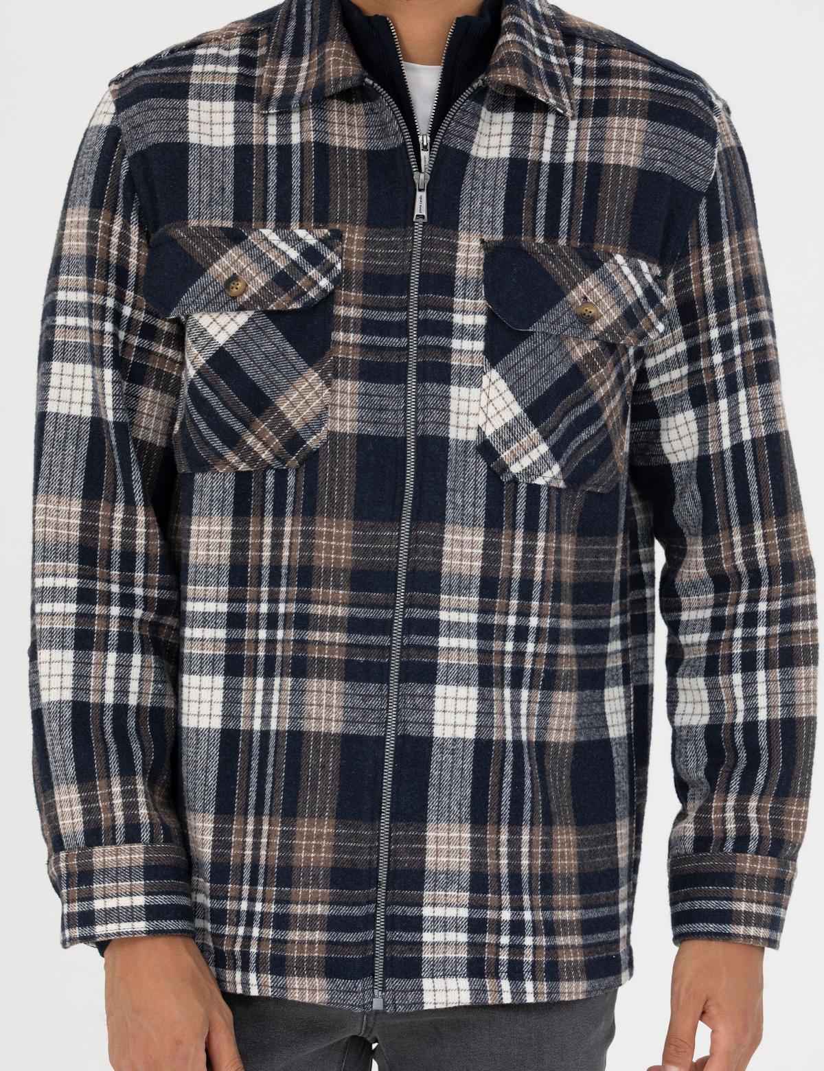 Lacivert Comfort Fit Gömlek Ceket - 50278867007