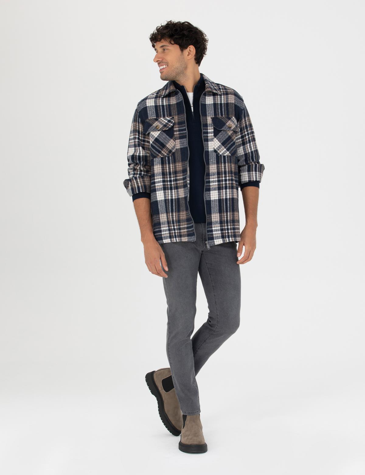 Lacivert Comfort Fit Gömlek Ceket - 50278867007