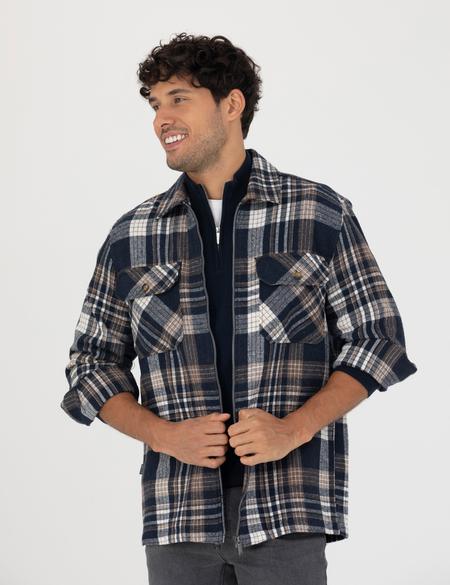 Lacivert Comfort Fit Gömlek Ceket - 50278867007