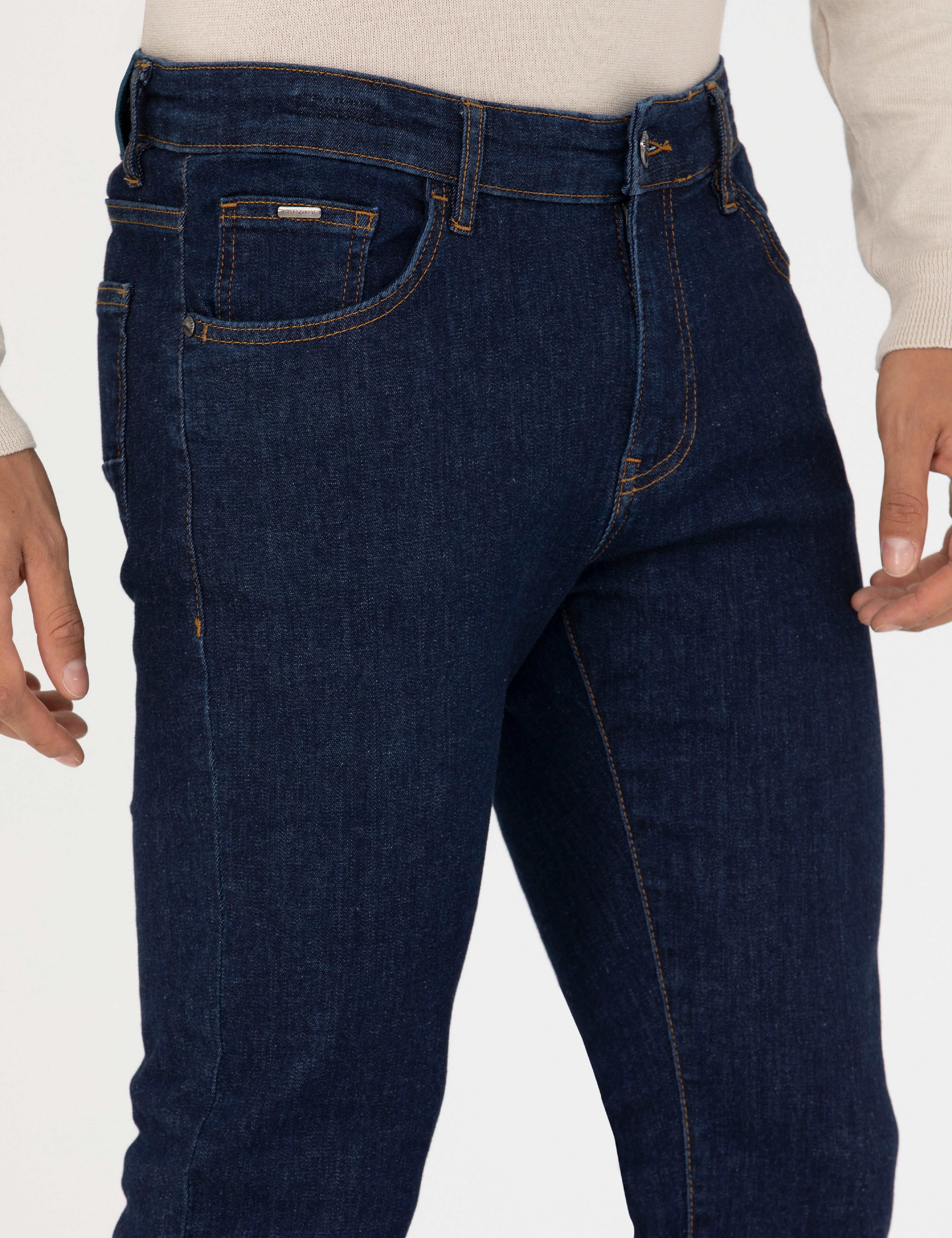 Lacivert Slim Fit Jean Pantolon - Image 5