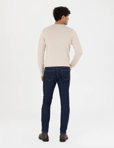 Lacivert Slim Fit Jean Pantolon