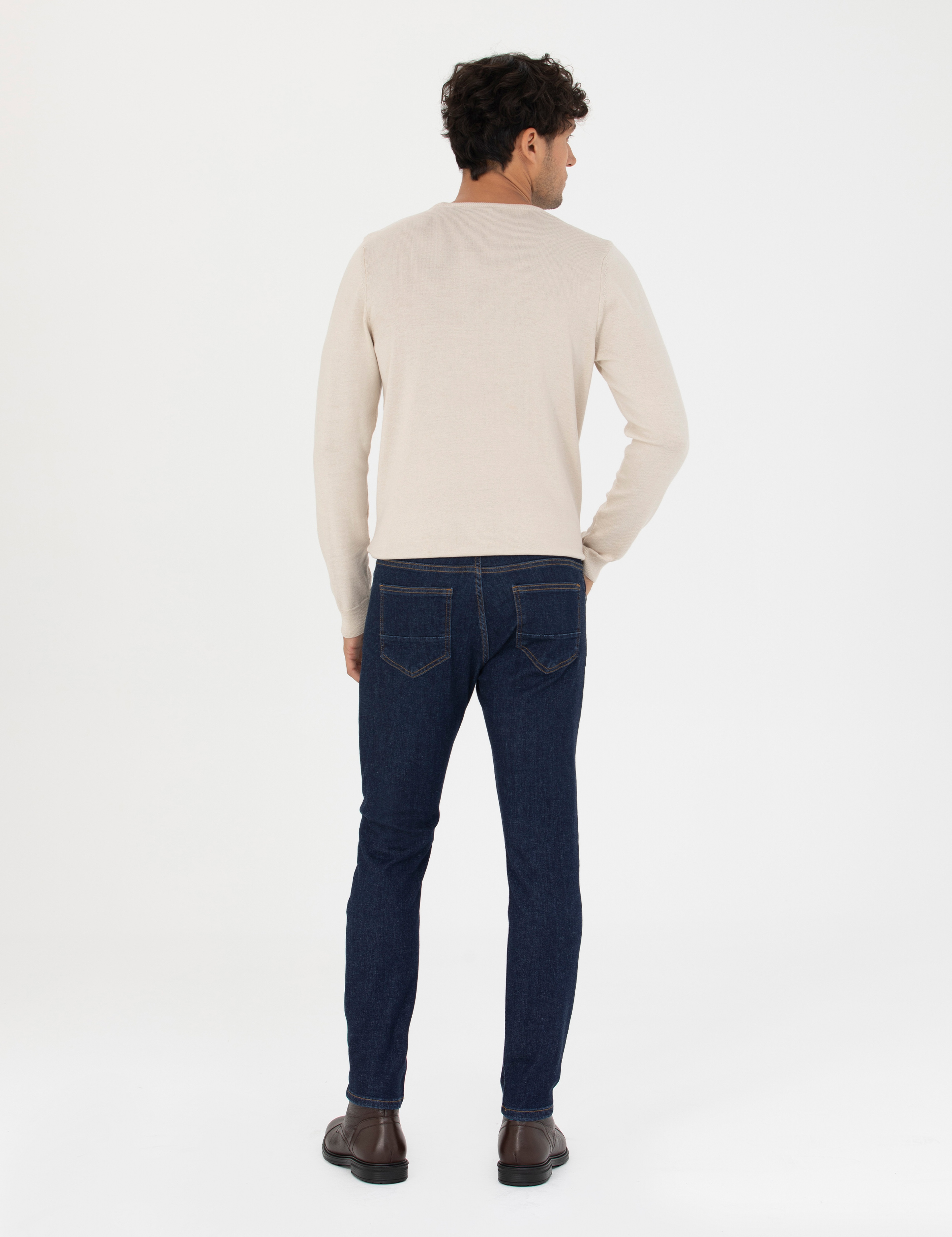 Lacivert Slim Fit Jean Pantolon - Image 4