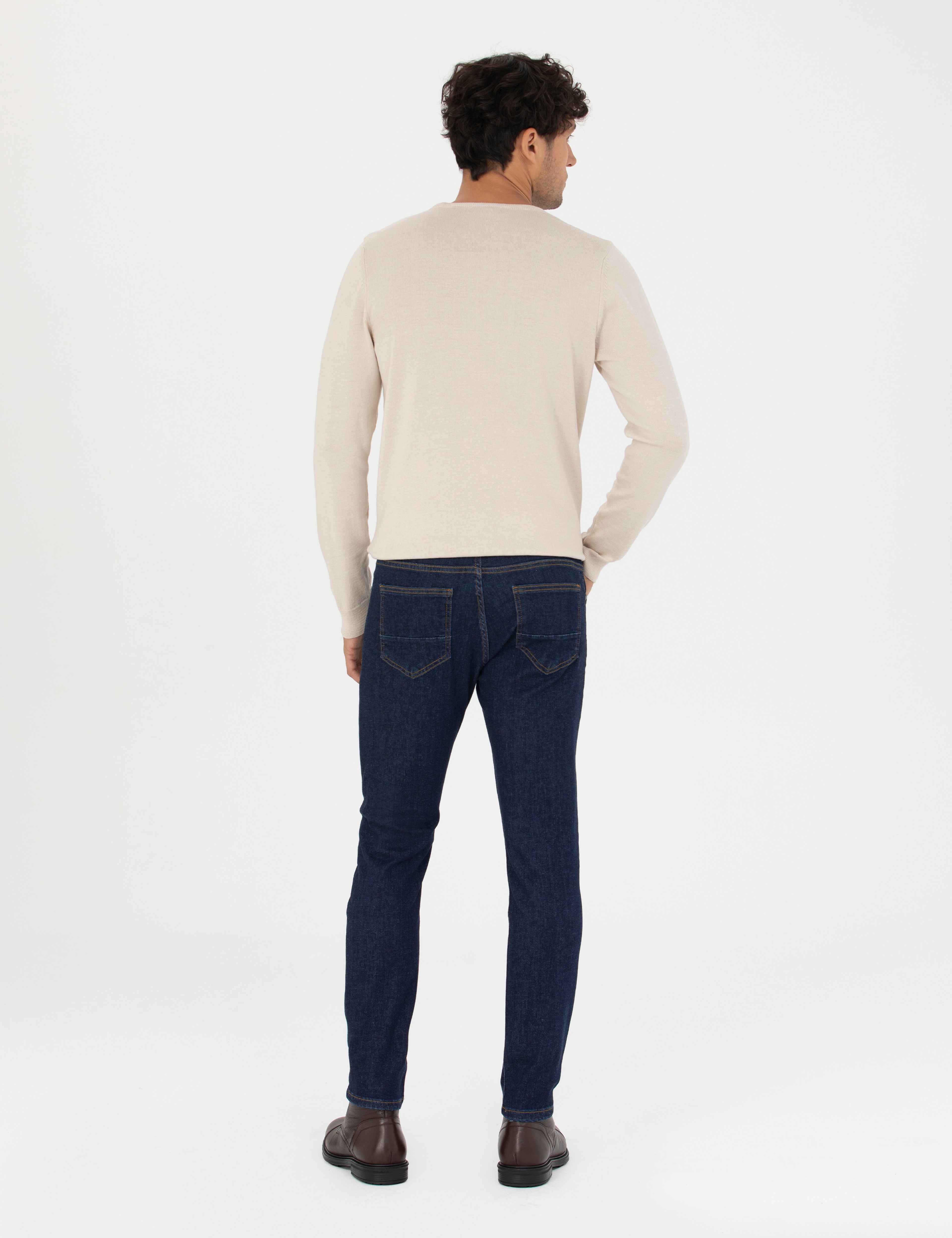 Lacivert Slim Fit Jean Pantolon