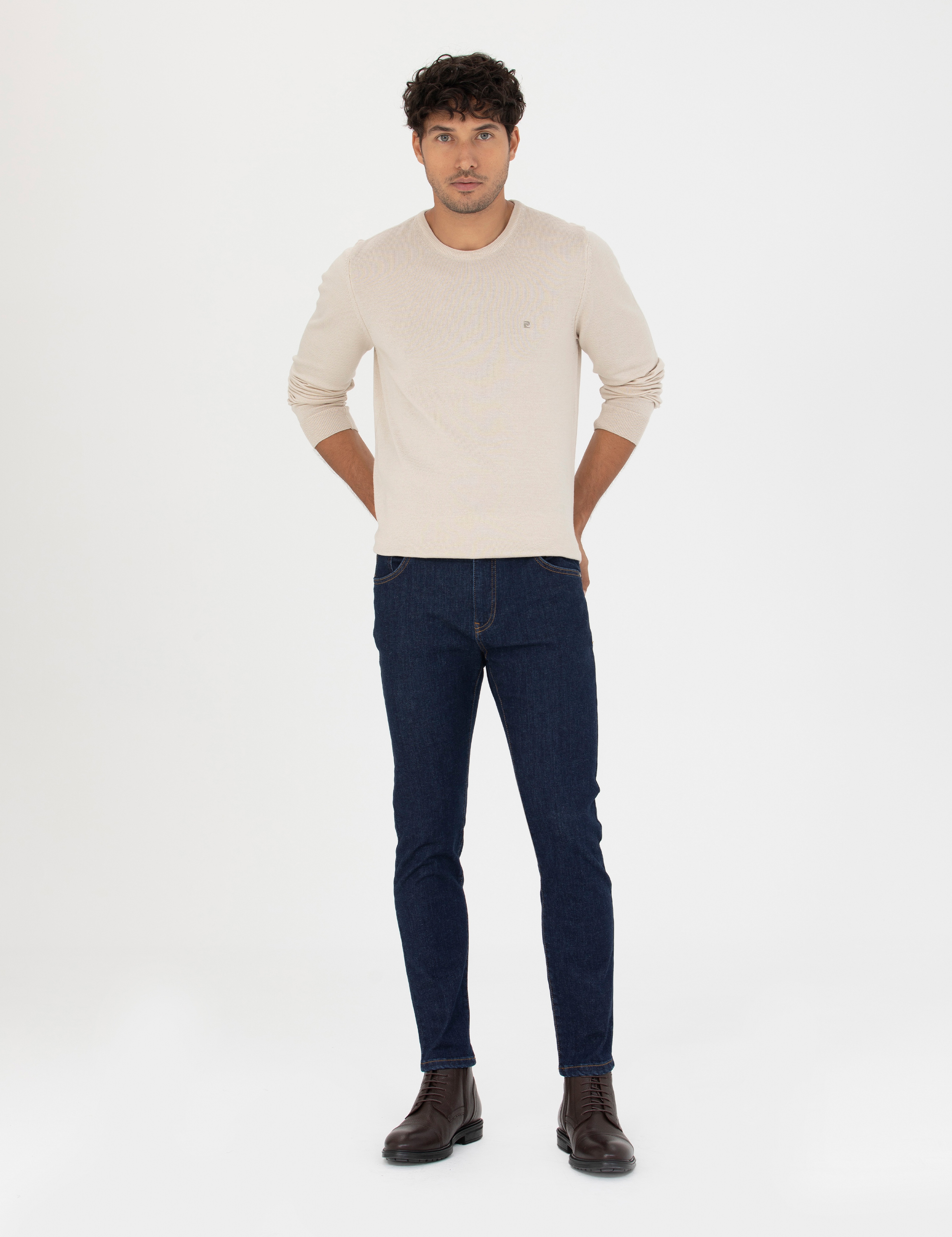 Lacivert Slim Fit Jean Pantolon - Image 1