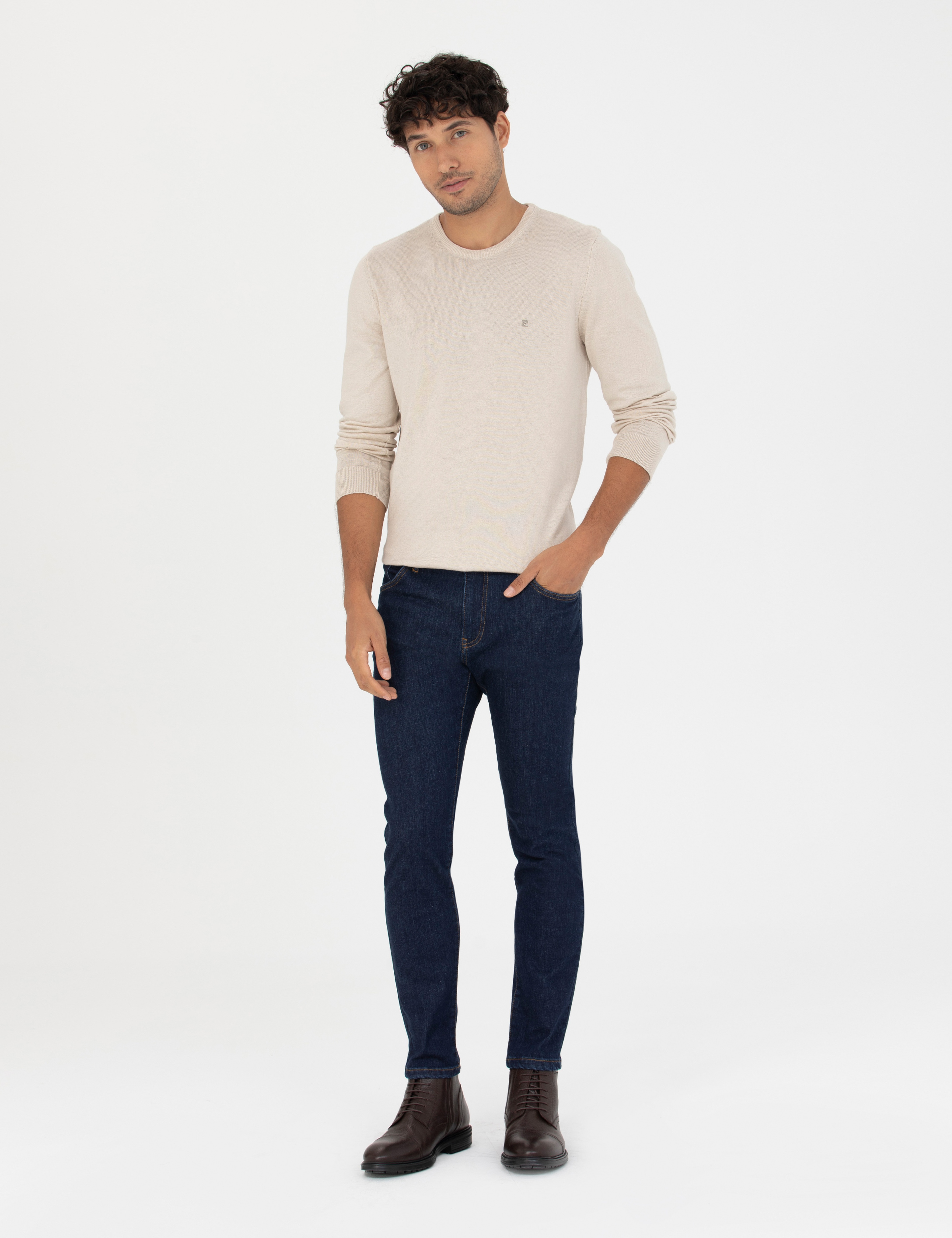 Lacivert Slim Fit Jean Pantolon - Image 3