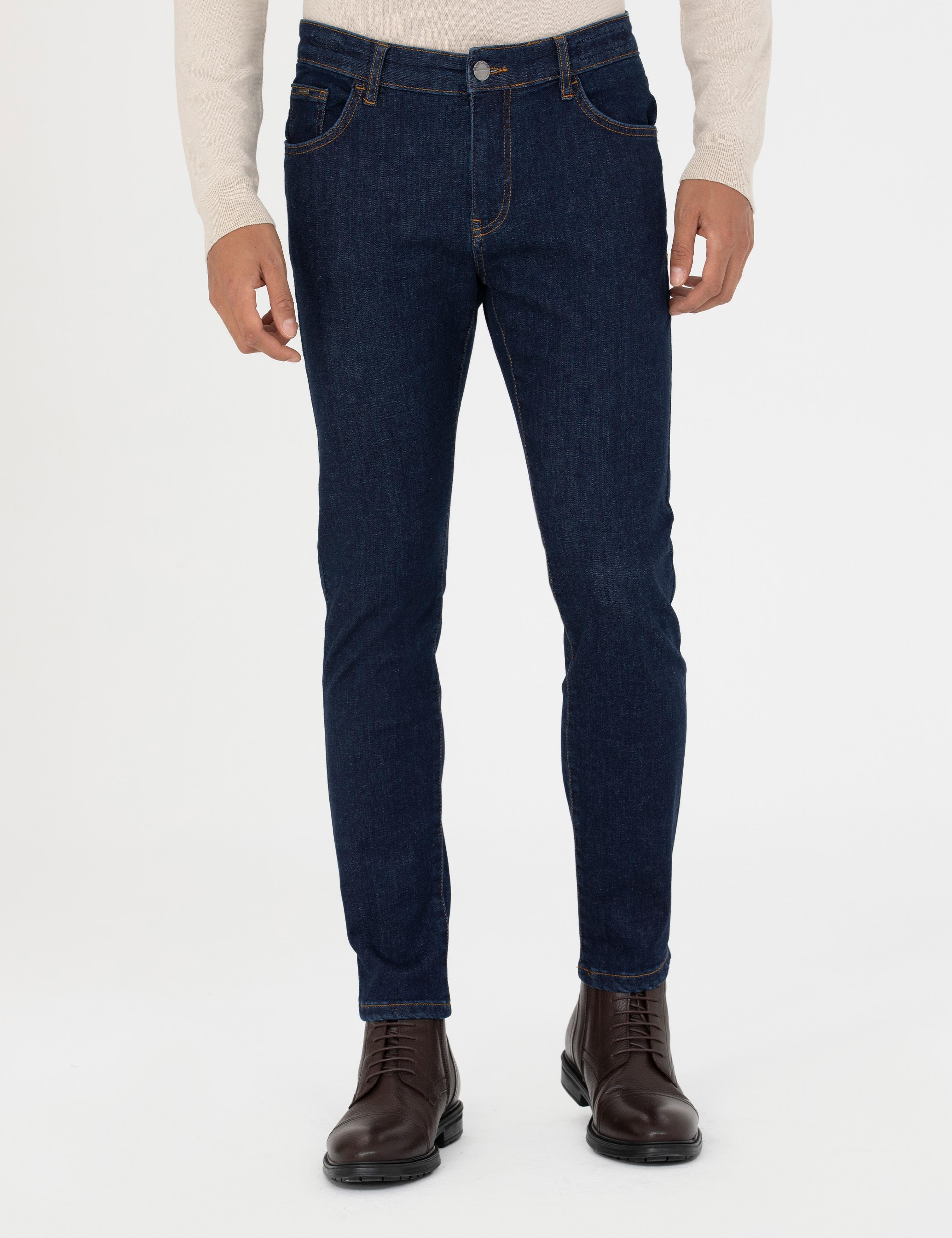 Lacivert Slim Fit Jean Pantolon