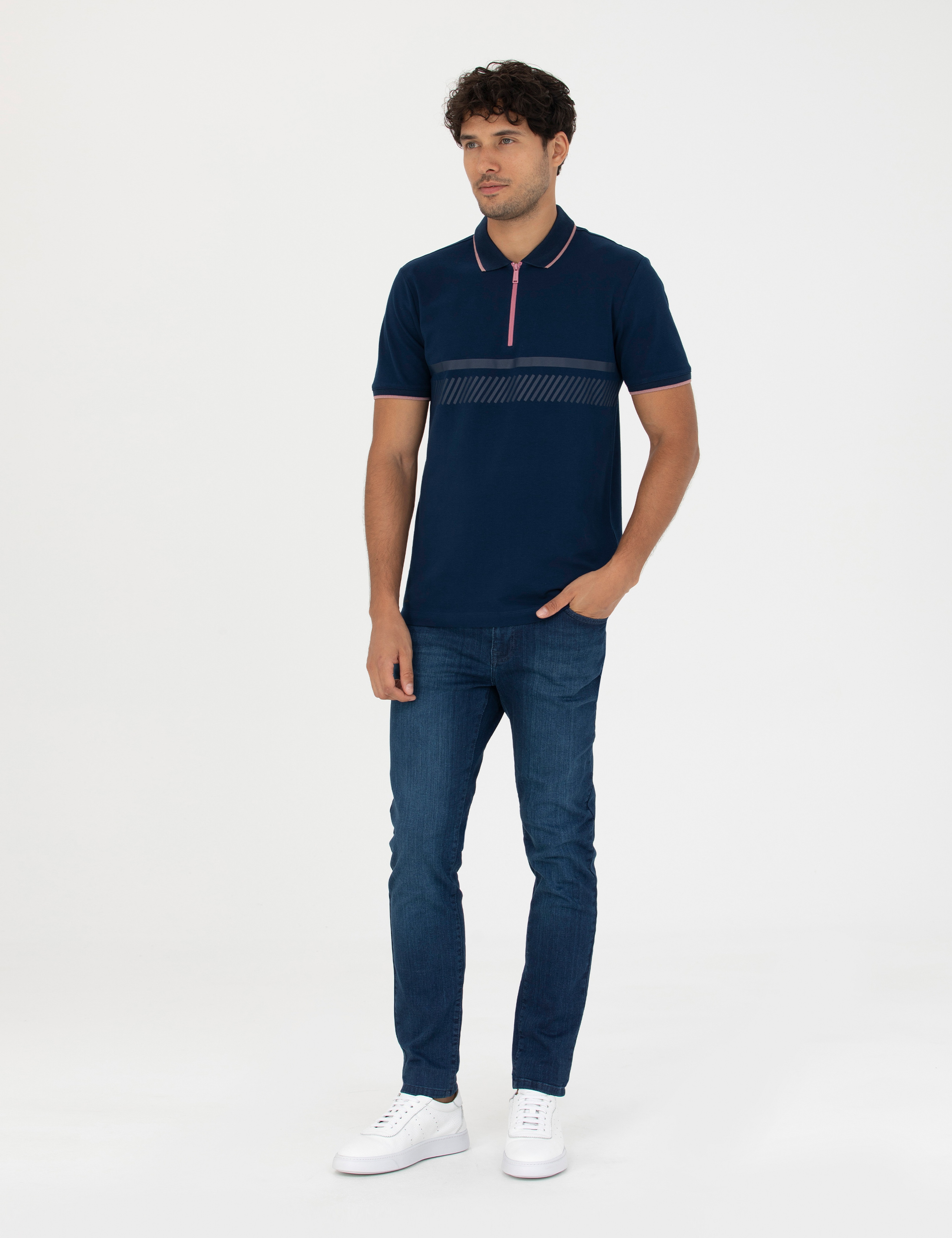 Lacivert Slim Fit Tişört - Image 4