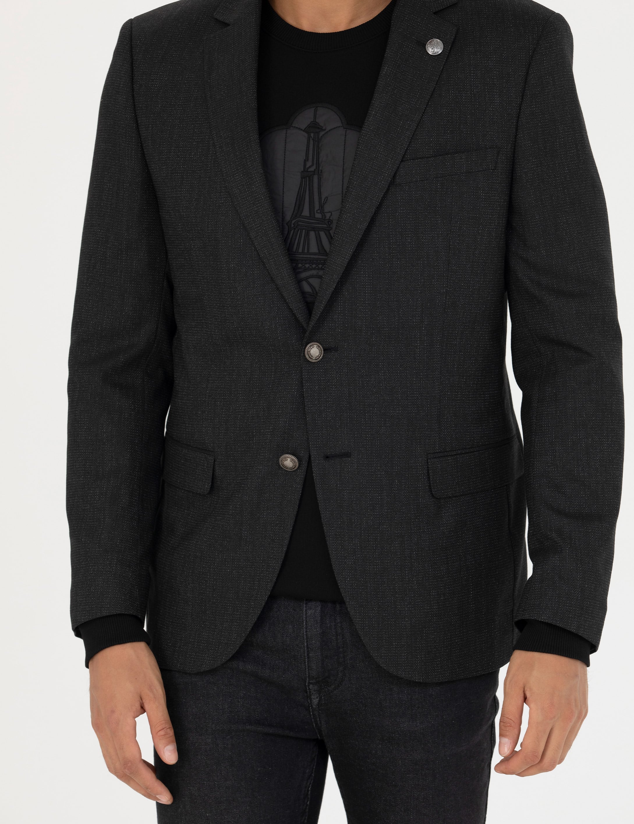 Siyah Ekstra Slim Fit Blazer Ceket