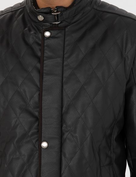 Kahverengi Suni Deri Ceket - 50280282005