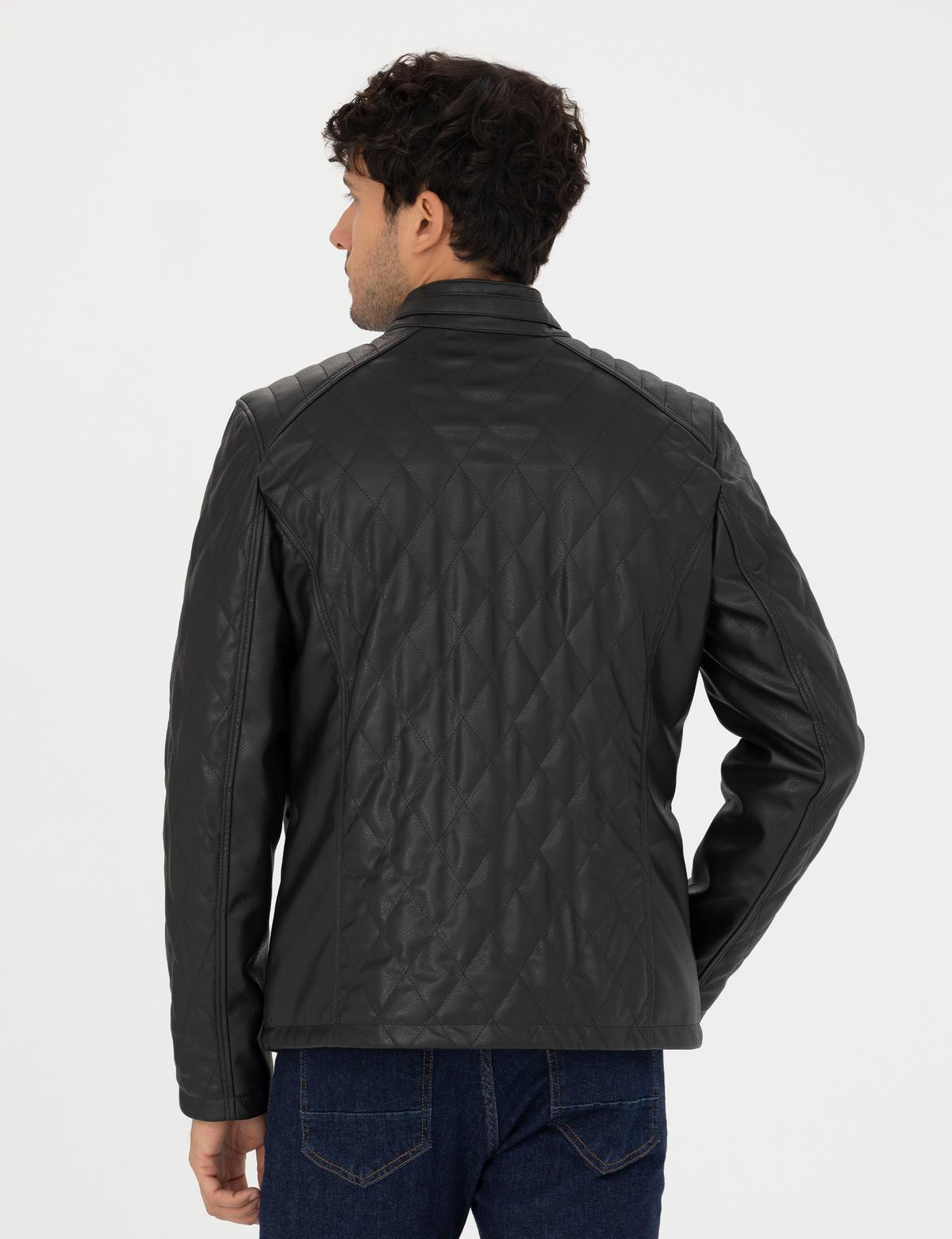 Kahverengi Suni Deri Ceket - 50280282005