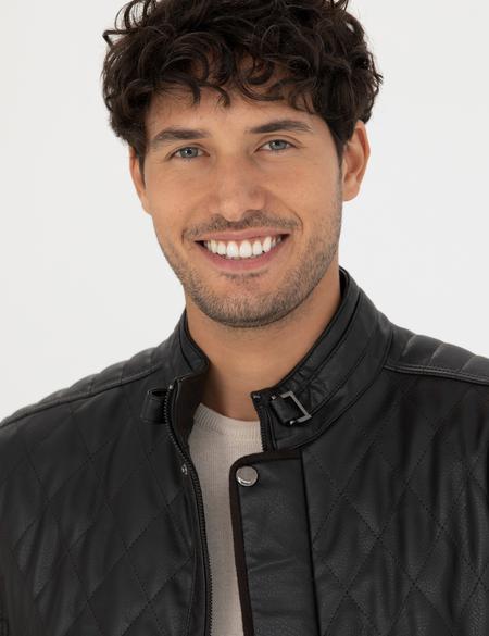 Kahverengi Suni Deri Ceket - 50280282005