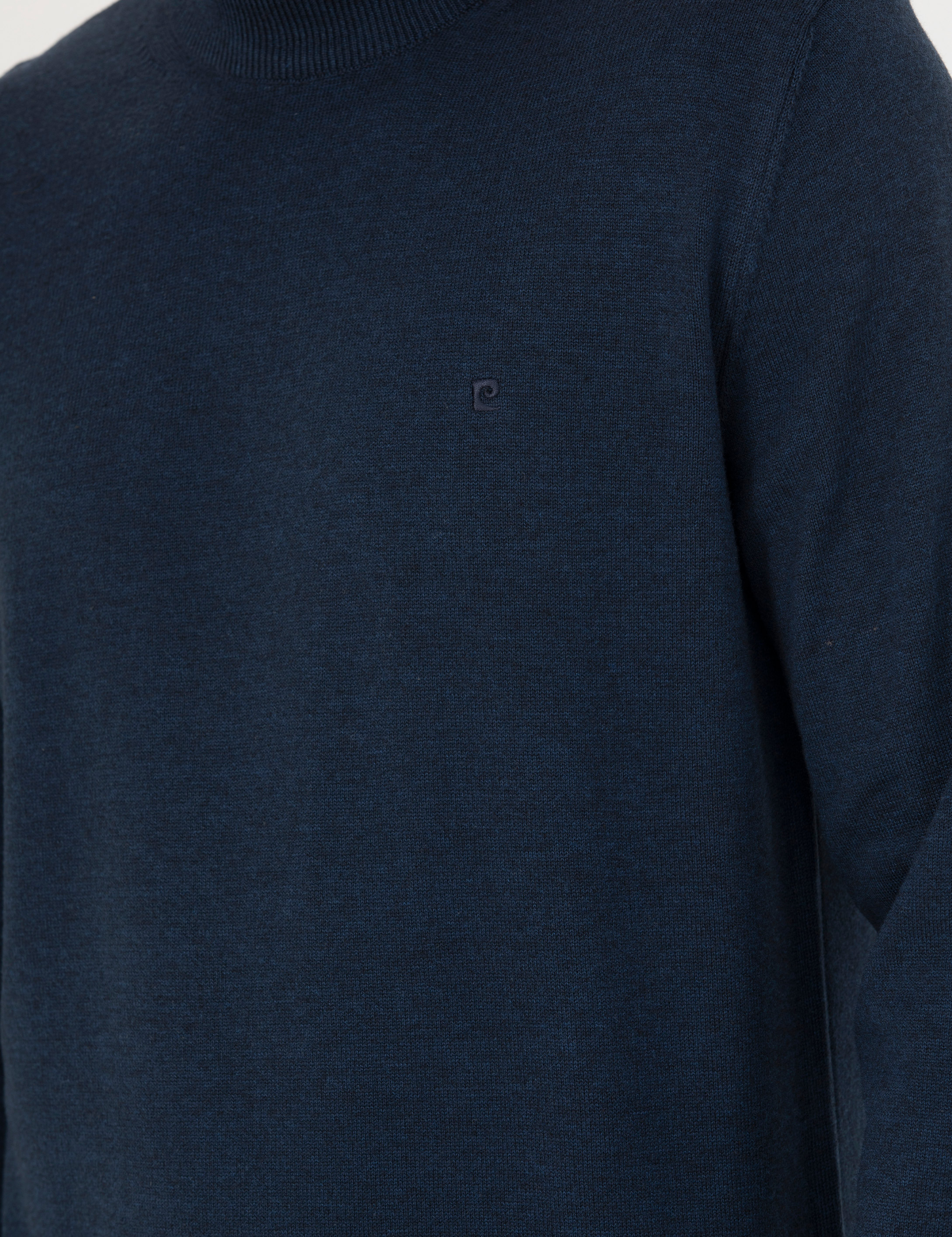 Pierre Cardin Lacivert Melanj Slim Fit Çeyrek Yaka Basic Triko Kazak görsel 7