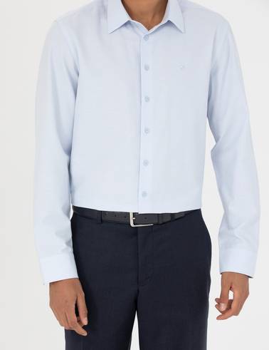 Açık Mavi Slim Fit Armürlü Gömlek
