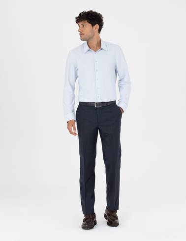 Açık Mavi Slim Fit Armürlü Gömlek
