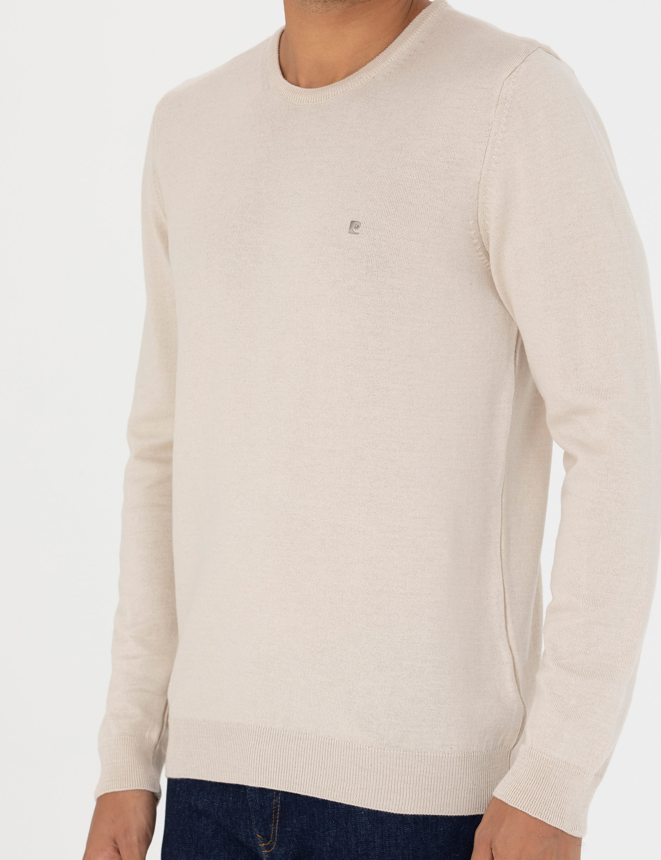Pierre Cardin Kum Melanj Slim Fit Bisiklet Yaka Basic Triko Kazak görsel 6