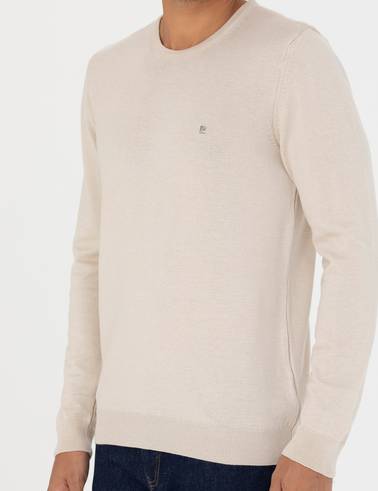 Kum Melanj Slim Fit Bisiklet Yaka Basic Triko Kazak