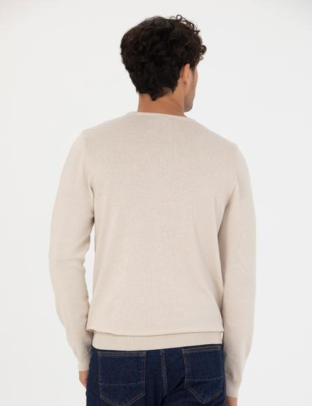 Kum Melanj Slim Fit Bisiklet Yaka Basic Triko Kazak - 50276349028