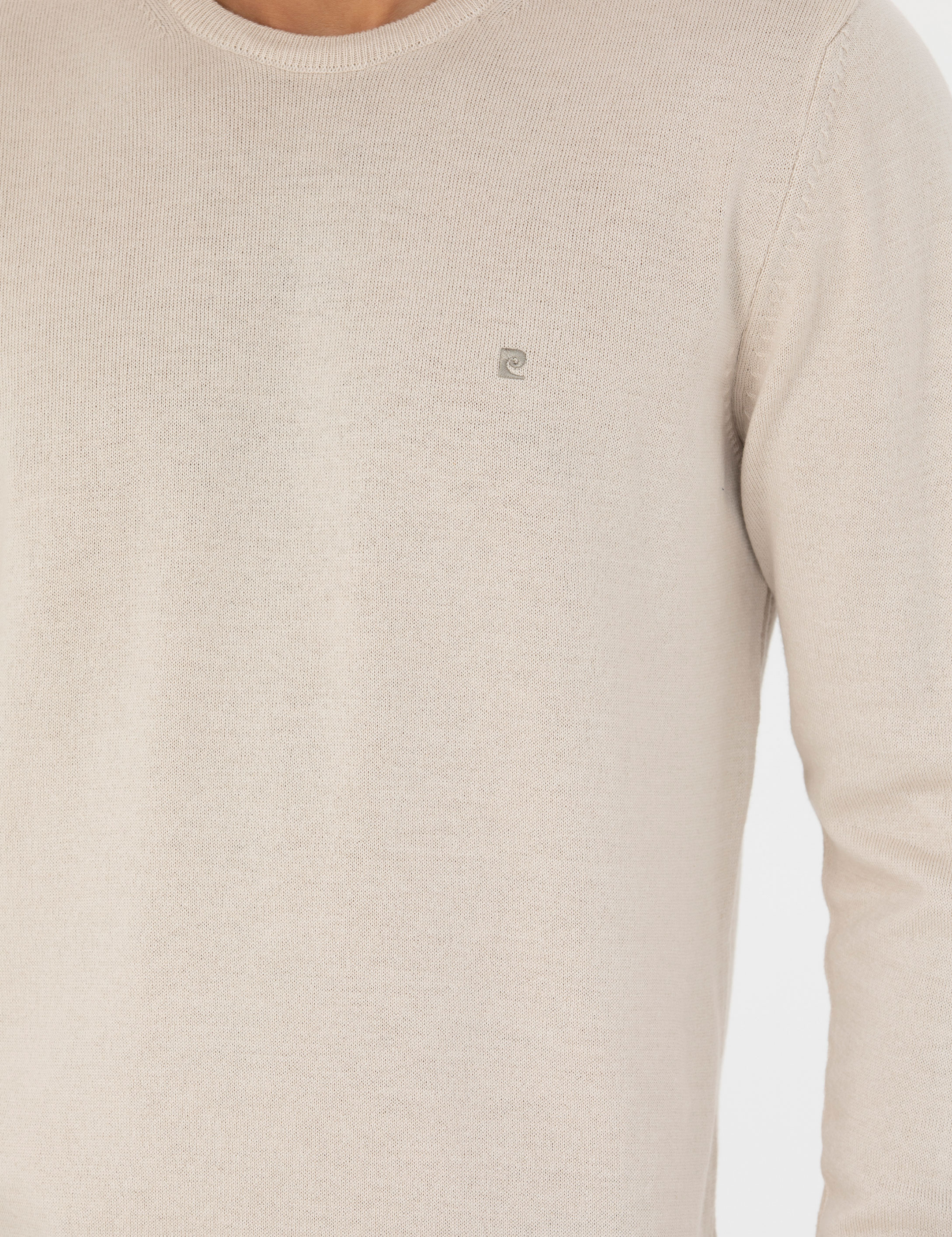 Pierre Cardin Kum Melanj Slim Fit Bisiklet Yaka Basic Triko Kazak görsel 7