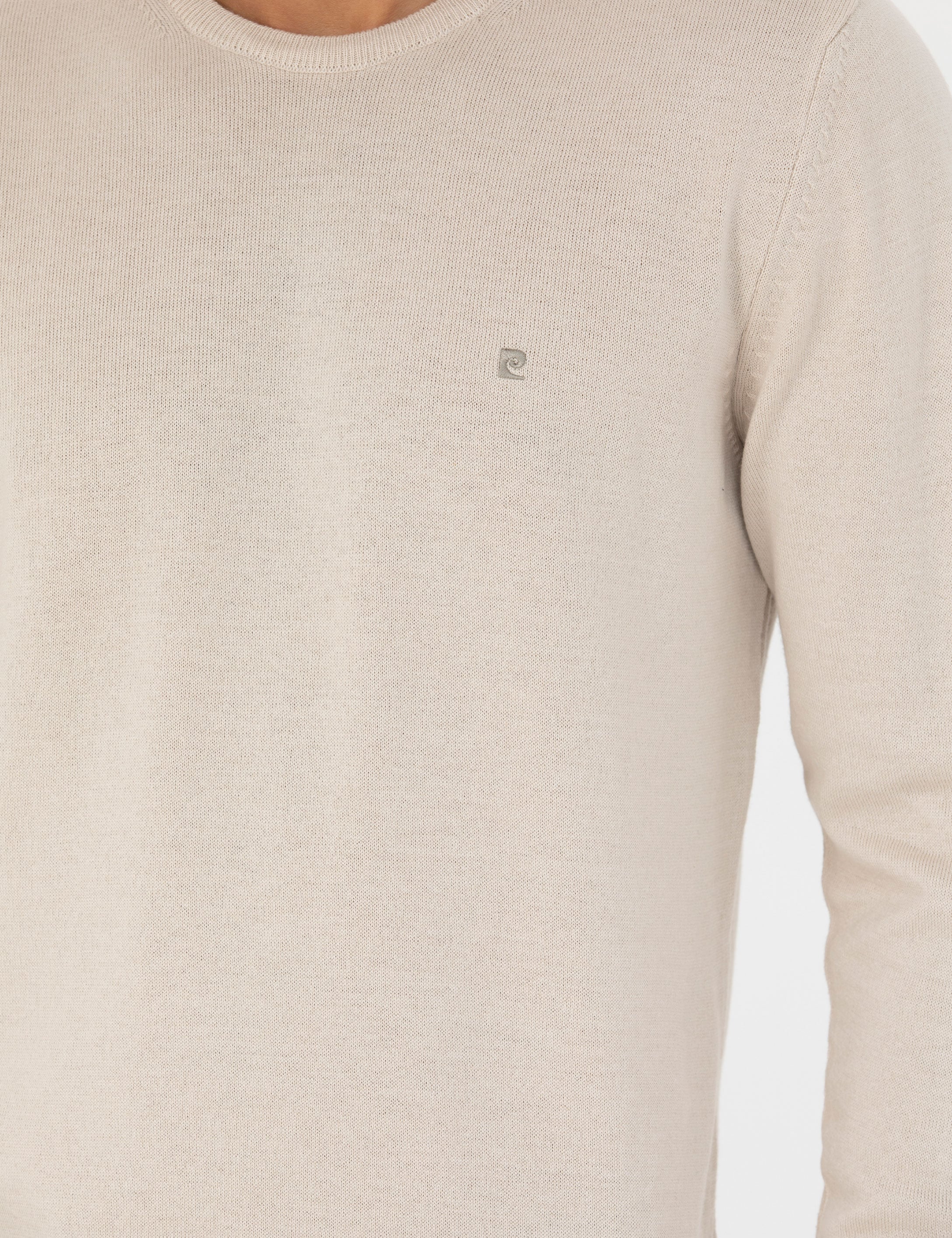 Kum Melanj Slim Fit Bisiklet Yaka Basic Triko Kazak