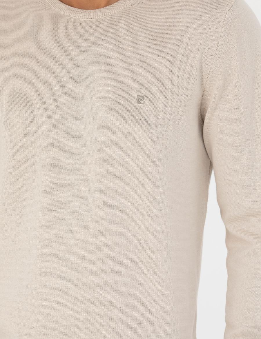 Kum Melanj Slim Fit Bisiklet Yaka Basic Triko Kazak