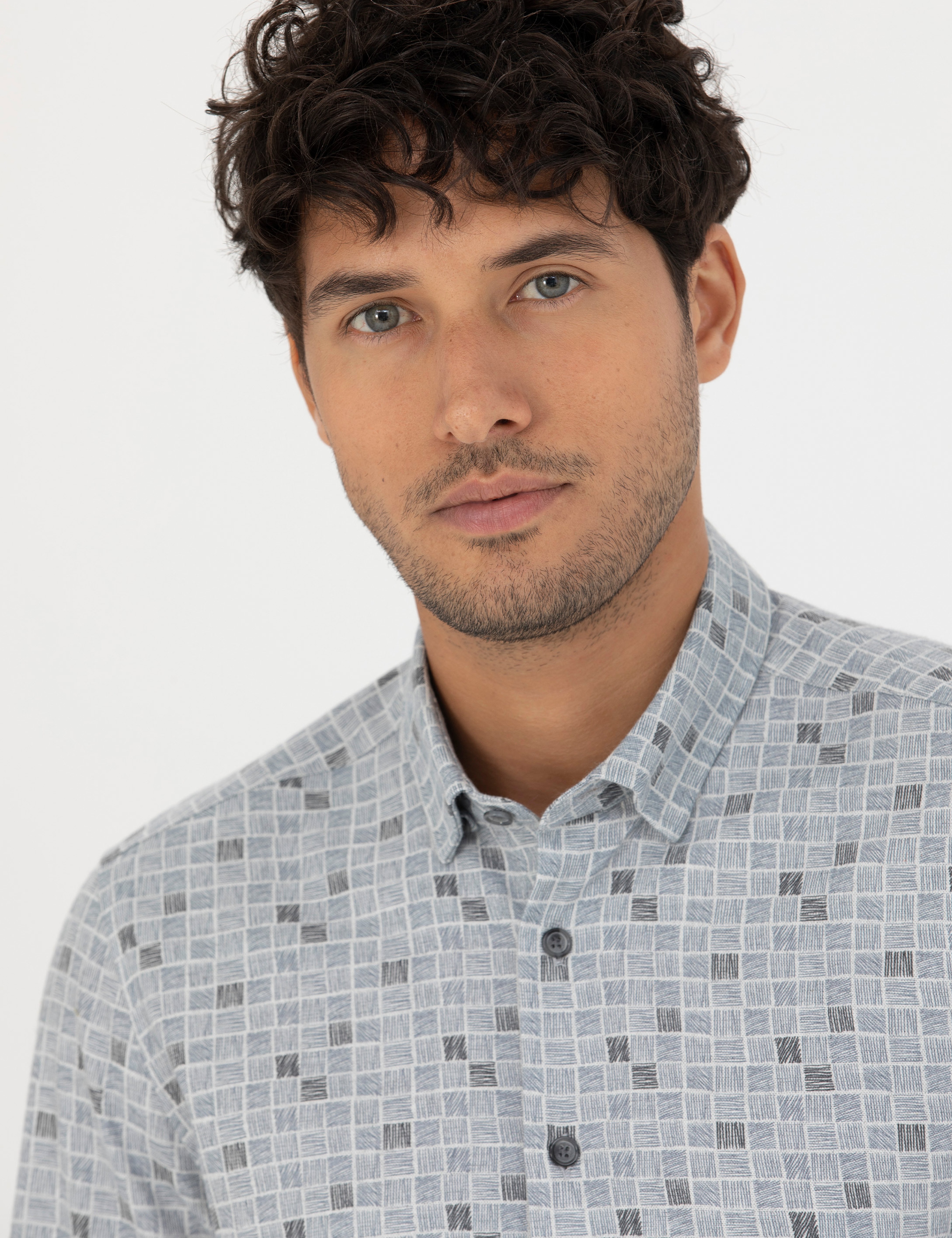 Mavi Slim Fit Uzun Kollu Gömlek