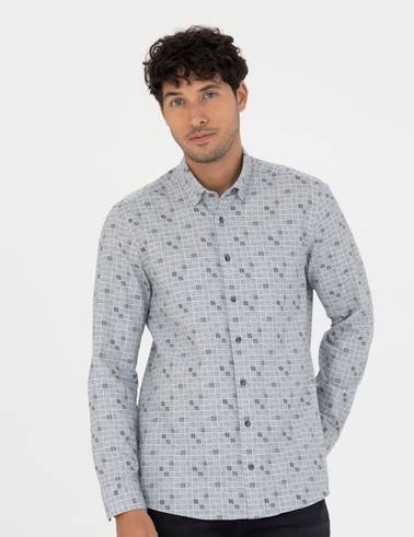 Mavi Slim Fit Uzun Kollu Gömlek