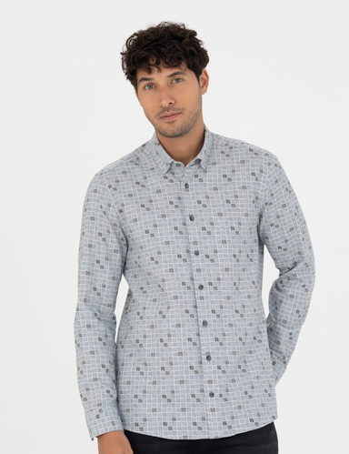 Mavi Slim Fit Uzun Kollu Gömlek
