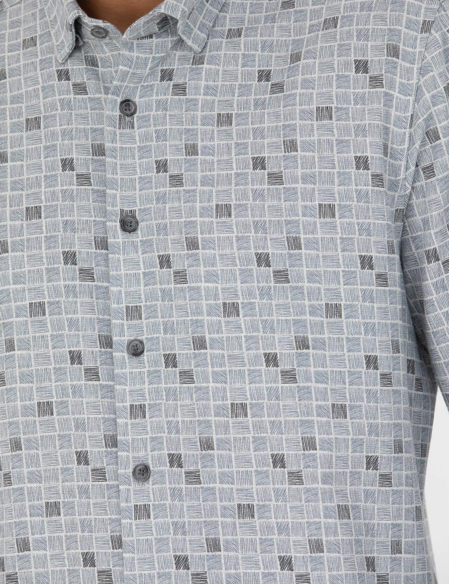 Mavi Slim Fit Uzun Kollu Gömlek