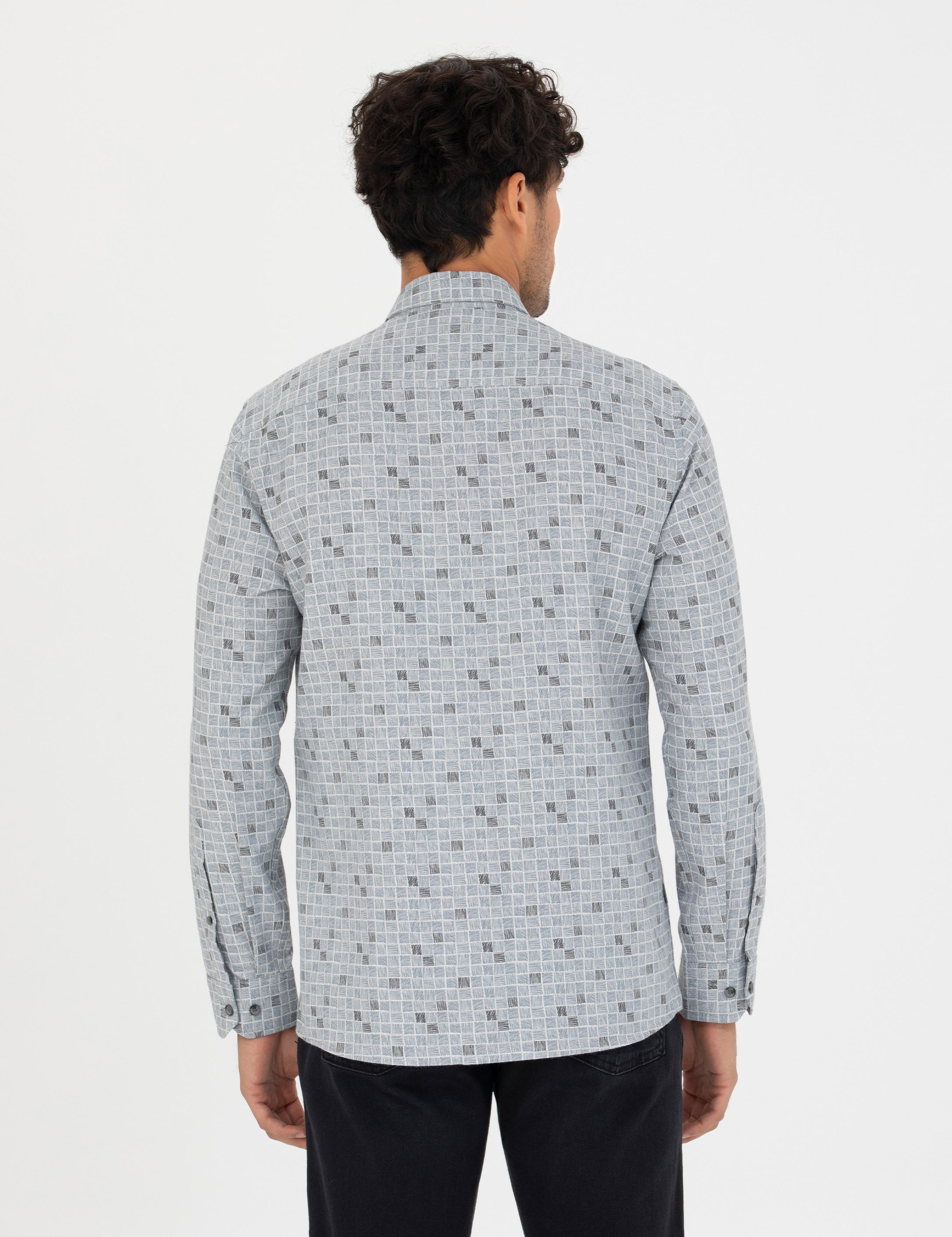 Mavi Slim Fit Uzun Kollu Gömlek