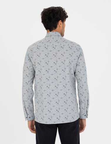 Mavi Slim Fit Uzun Kollu Gömlek