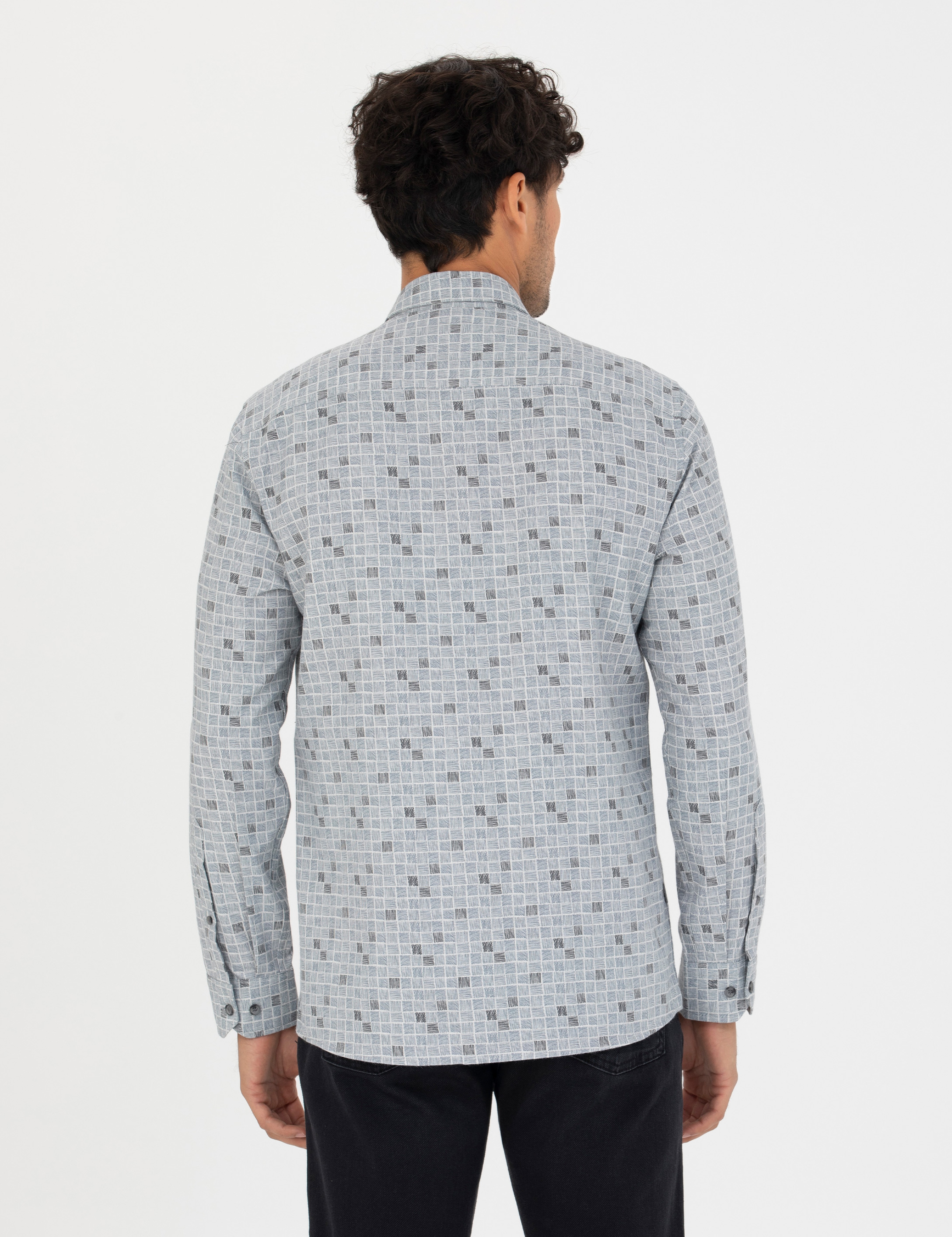 Mavi Slim Fit Uzun Kollu Gömlek