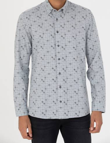 Mavi Slim Fit Uzun Kollu Gömlek