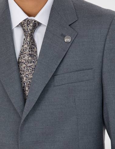 %100 Yün Mavi Slim Fit Takım Elbise