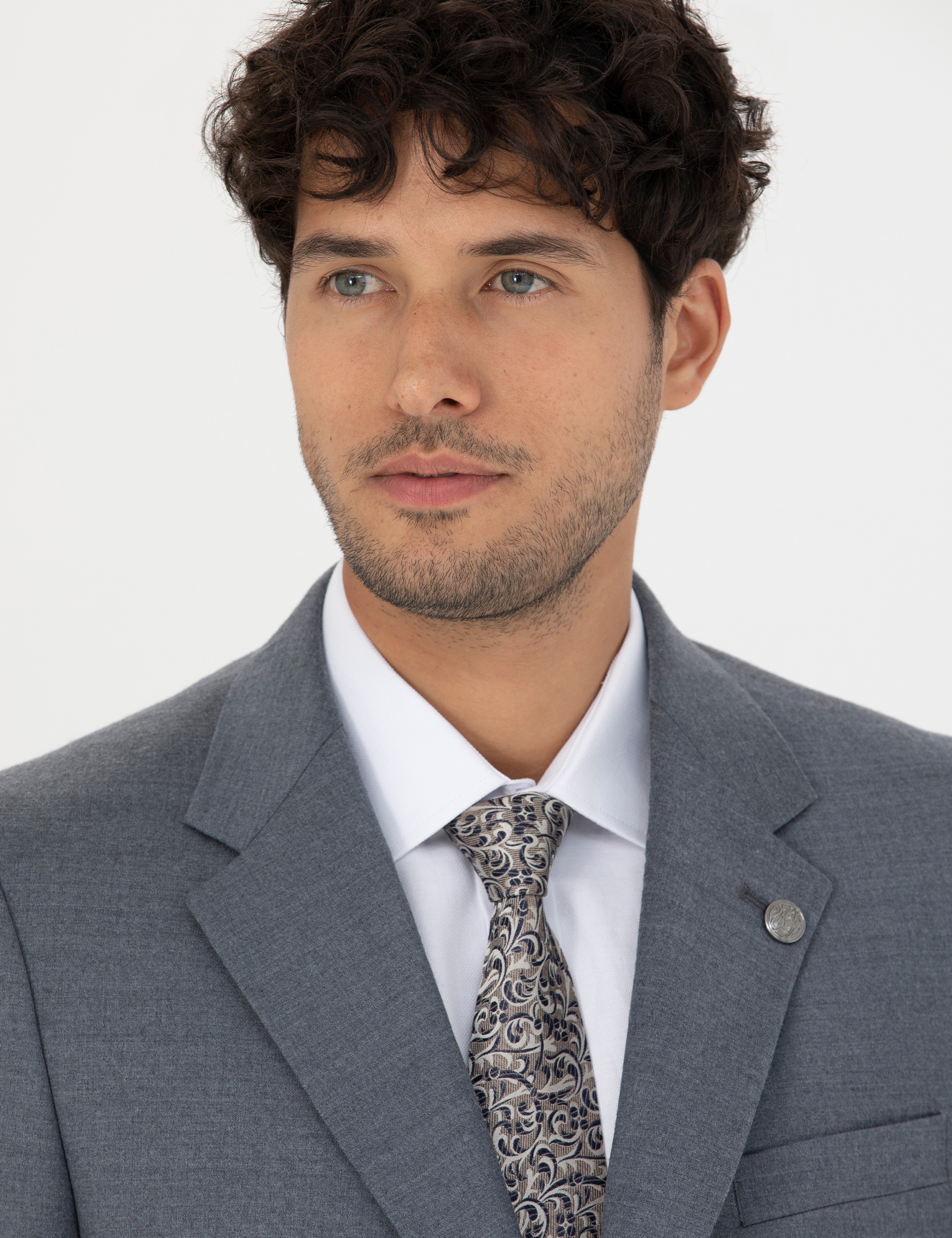 %100 Yün Mavi Slim Fit Takım Elbise - Image 2