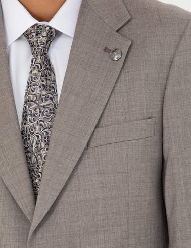 %100 Yün Açık Kahverengi Slim Fit Takım Elbise
