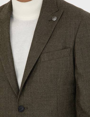 %100 Yün Haki Slim Fit Ceket