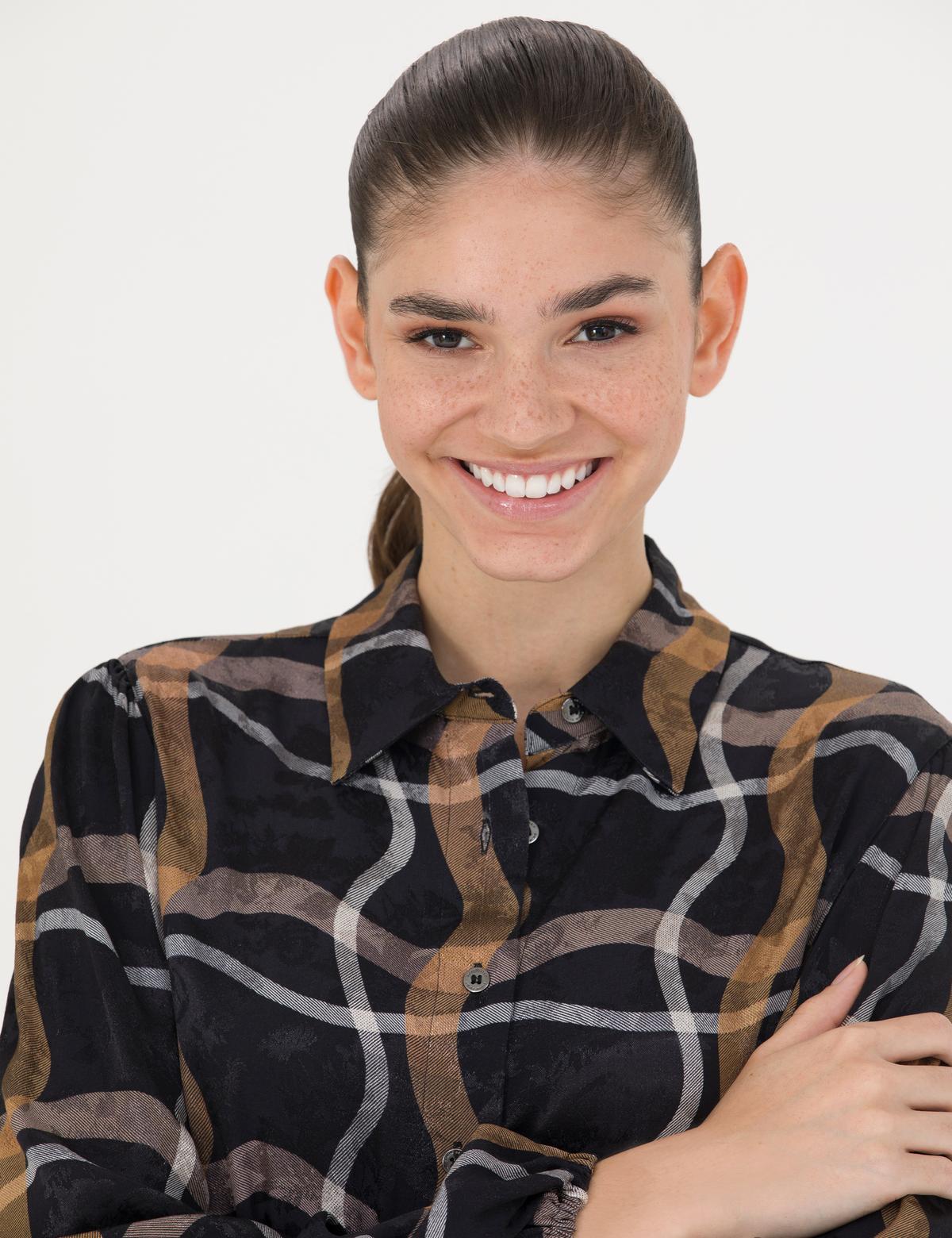 Siyah Comfort Fit Dokuma Elbise - 50272961002